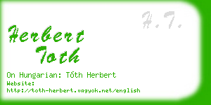 herbert toth business card