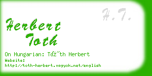 herbert toth business card